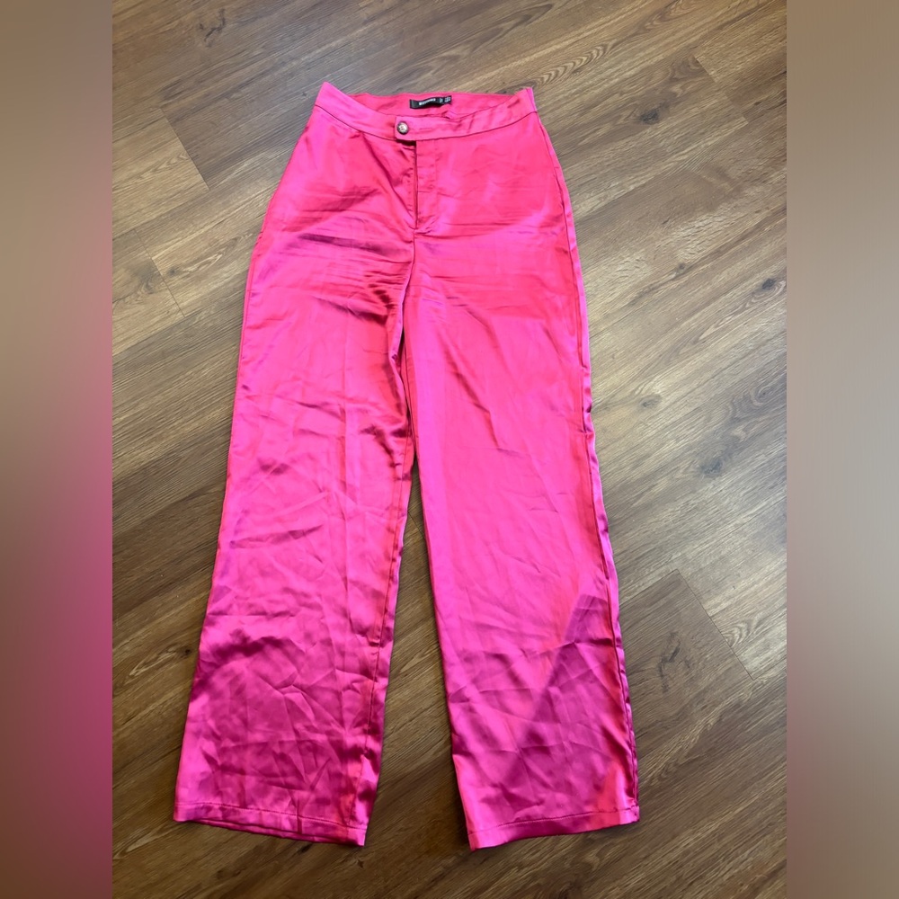 Missguided pink satin pants, size 8, worn once
